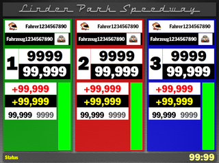 Rennbildschirm digital fr Fahrer 1-3 auf Monitor 1